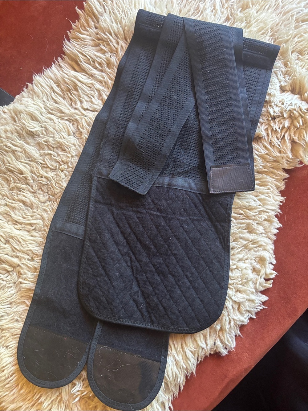 Black Support Belt with Wide Elastic Straps